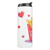 Cute Valentine French Fries Pun Thermosbeker (Gedraaid links)