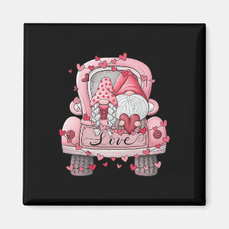 Cute Valentine Gnome Couple On Red Truck Love Chec Magneet
