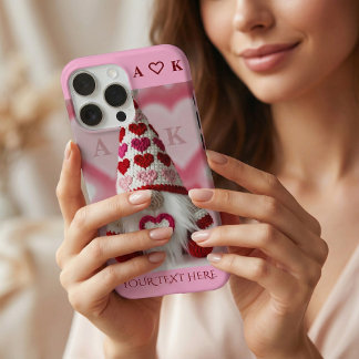 Cute Valentine Gnome Heart Crochet iPhone 16 Pro Max Hoesje