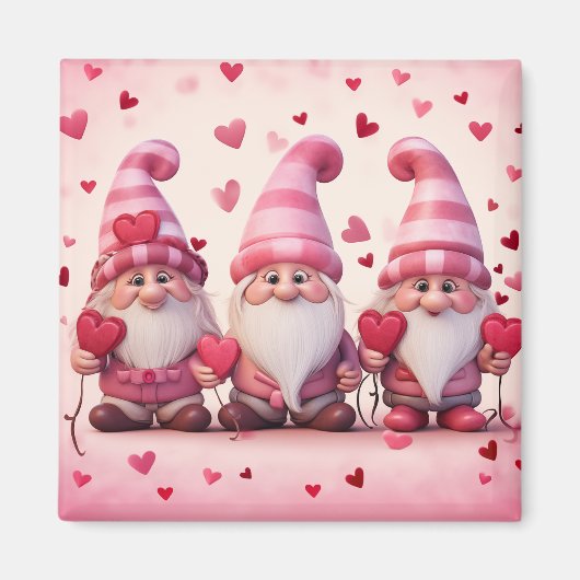 Cute Valentine Gnome Magnet (Voorkant)