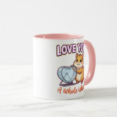 Cute Valentine Hamster – Love You a Whole Wheel Mok (Voorkant rechts)