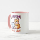 Cute Valentine Hamster – Love You a Whole Wheel Mok (Voorkant links)