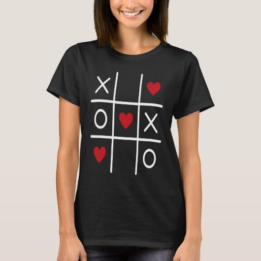 Cute Valentine Hearts Game Valentine's Day Romance T-shirt (Voorkant)