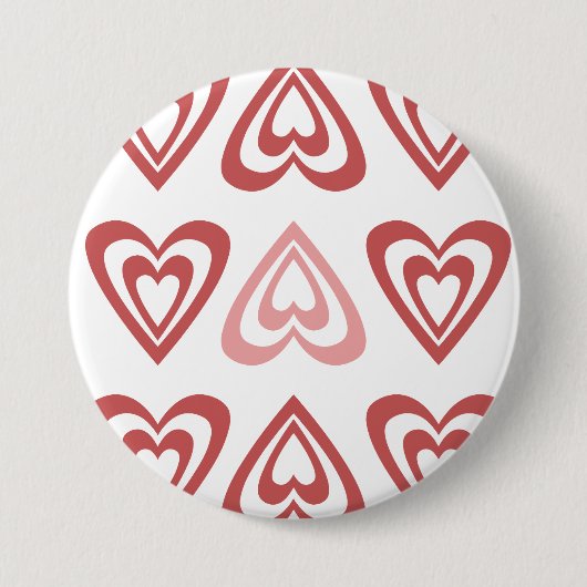 Cute Valentine Hearts – Love & Romance Design Ronde Button 7,6 Cm (Voorkant)