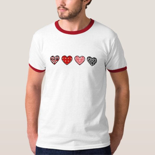 Cute Valentine Hearts Pattern | Cute Love Heart T-shirt (Voorkant)