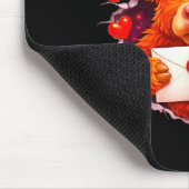 Cute Valentine Highland Cow With Heart Bow Western Muismat (Hoek)