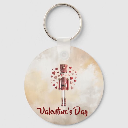 Cute Valentine Nutcracker Heart Keychain (Voorkant)