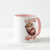 Cute Valentine Otter – I Otterly Love You Mok (Voorkant rechts)