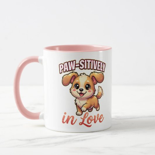 Cute Valentine Puppy – Paw-sitively in Love Mok (Links)