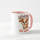 Cute Valentine Puppy – Paw-sitively in Love Mok (Voorkant rechts)