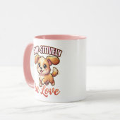 Cute Valentine Puppy – Paw-sitively in Love Mok (Voorkant links)