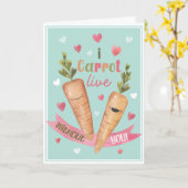 Cute Valentine’s Card I Carrot Live Without You Kaart (Gele Bloem)