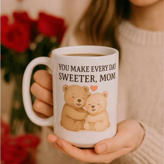 Cute Valentine’s Day Bear Mug for Mom – Gift Koffiemok