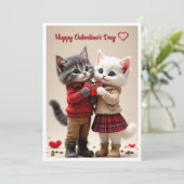 Cute Valentine’s Day Card – Tom & Luna Feestdagenkaart (Staand voorkant)
