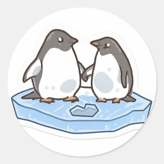 Cute Valentine’s Penguin Sticker  (Voorkant)