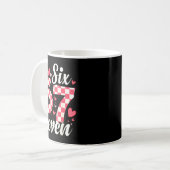 Cute Valentine Six Seven Checkerboard Love Nk Hear Koffiemok (Voorkant links)