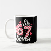 Cute Valentine Six Seven Checkerboard Love Nk Hear Koffiemok (Links)