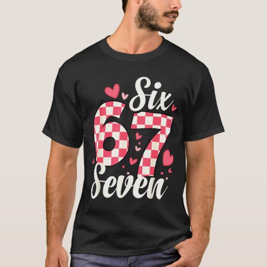 Cute Valentine Six Seven Checkerboard Love Nk Hear T-shirt (Voorkant)