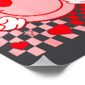 Cute Valentine Smile Face Smiling Checkered Patter Poster (Hoek)