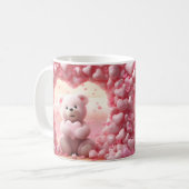 Cute Valentine Teddy Bear Mug Valentine's Day Mug Koffiemok (Voorkant links)
