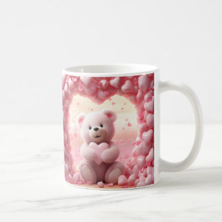 Cute Valentine Teddy Bear Mug Valentine's Day Mug Koffiemok