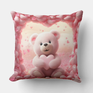Cute Valentine Teddy Bear Throw Pillow Kussen