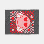 Cute Valentine Vibes Groovy Valentine Day Men Wome Fleece Deken (Voorkant (Horizontaal))