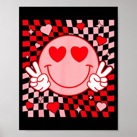 Cute Valentine Vibes Groovy Valentine Day Men Wome Poster (Voorkant)