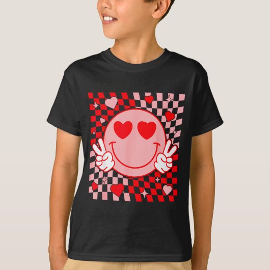 Cute Valentine Vibes Groovy Valentine Day Men Wome T-shirt (Voorkant)