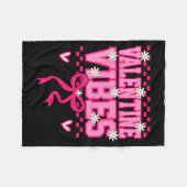 Cute Valentine Vibes Smile Face Valentines Day Gir Fleece Deken (Voorkant (Horizontaal))