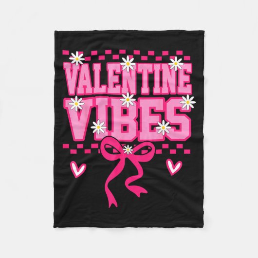 Cute Valentine Vibes Smile Face Valentines Day Gir Fleece Deken (Voorkant)