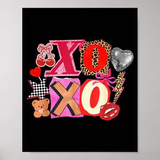 Cute Valentine Xoxo Funny Valentine Hearts Lover G Poster (Voorkant)