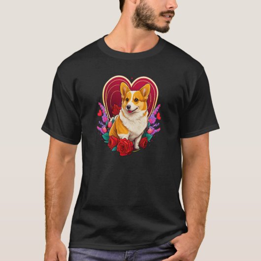 Cute Valentines Corgi Cool Pembroke Welsh Corgi  1 T-shirt (Voorkant)