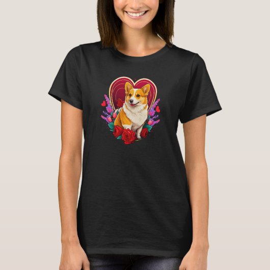 Cute Valentines Corgi Cool Pembroke Welsh Corgi 1 T-shirt (Voorkant)