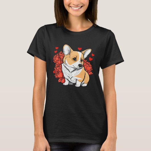 Cute Valentines Corgi Cool Pembroke Welsh Corgi  2 T-shirt (Voorkant)