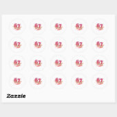Cute Valentines Day 67 Hearts Funny Six Seven Meme Ronde Sticker (Vel)