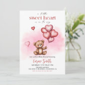 Cute Valentine's Day Baby Shower Bear Hearts  Kaart (Staand voorkant)