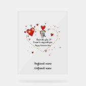 Cute Valentine's day couple hearts custom Acryl Bord (Voorkant)