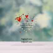 Cute Valentine's day couple hearts custom Acryl Bord (Neutraal)