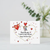 Cute Valentine's day couple hearts custom Briefkaart (Staand voorkant)