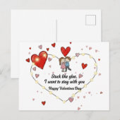 Cute Valentine's day couple hearts custom Briefkaart (Voorkant / Achterkant)