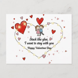 Cute Valentine's day couple hearts custom Briefkaart
