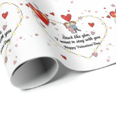 Cute Valentine's day couple hearts custom Cadeaupapier (Rol Hoek)