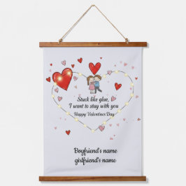 Cute Valentine's day couple hearts custom Hangend Wandkleed