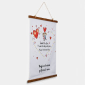 Cute Valentine's day couple hearts custom Hangend Wandkleed (Gebogen)