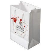 Cute Valentine's day couple hearts custom Medium Cadeauzakje (Voorkant Gekanteld)