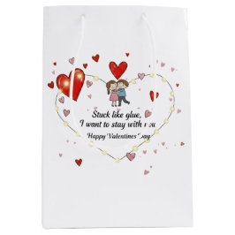 Cute Valentine's day couple hearts custom Medium Cadeauzakje