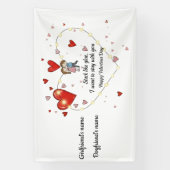 Cute Valentine's day couple hearts custom Spandoek (Verticaal)