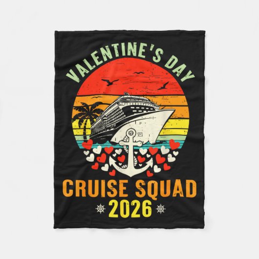 Cute Valentines Day Cruise 2026 Matching Cruise Fo Fleece Deken (Voorkant)