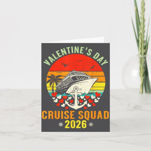 Cute Valentines Day Cruise 2026 Matching Cruise Fo Kaart (Voorkant)